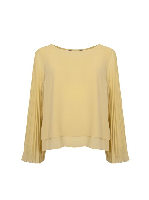 Blusa tunica in tessuto plissettato Verdino Clips | E354 954100036